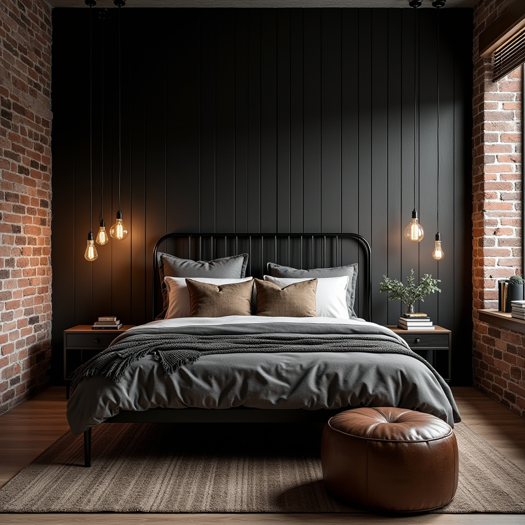 black wood bedroom accent wall 6