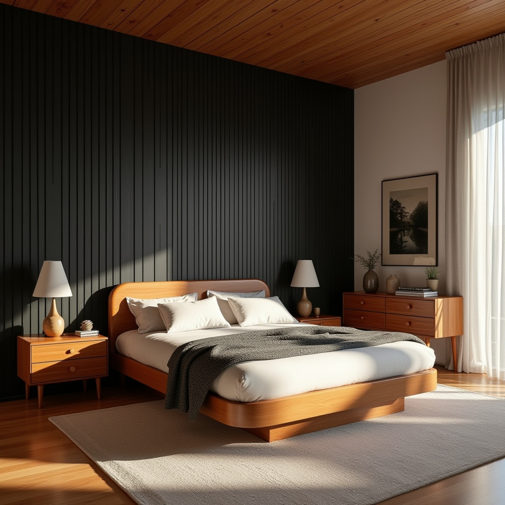 black wood bedroom accent wall 9