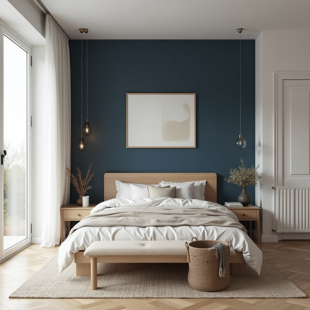 blue bedroom accent wall 1
