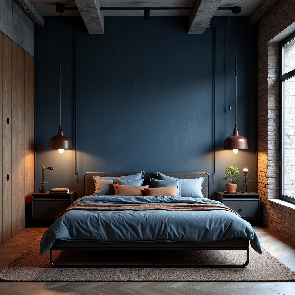 blue bedroom accent wall 12