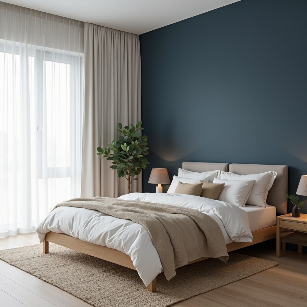 blue bedroom accent wall 2