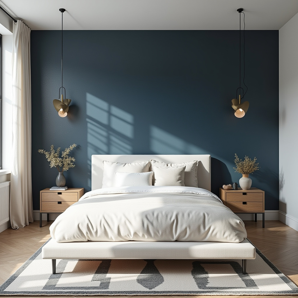 blue bedroom accent wall 3