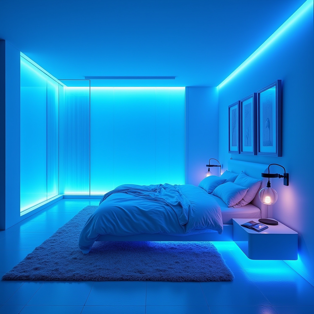 blue bedroom accent wall 35