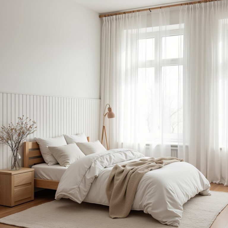 board and batten bedroom accent wall 1