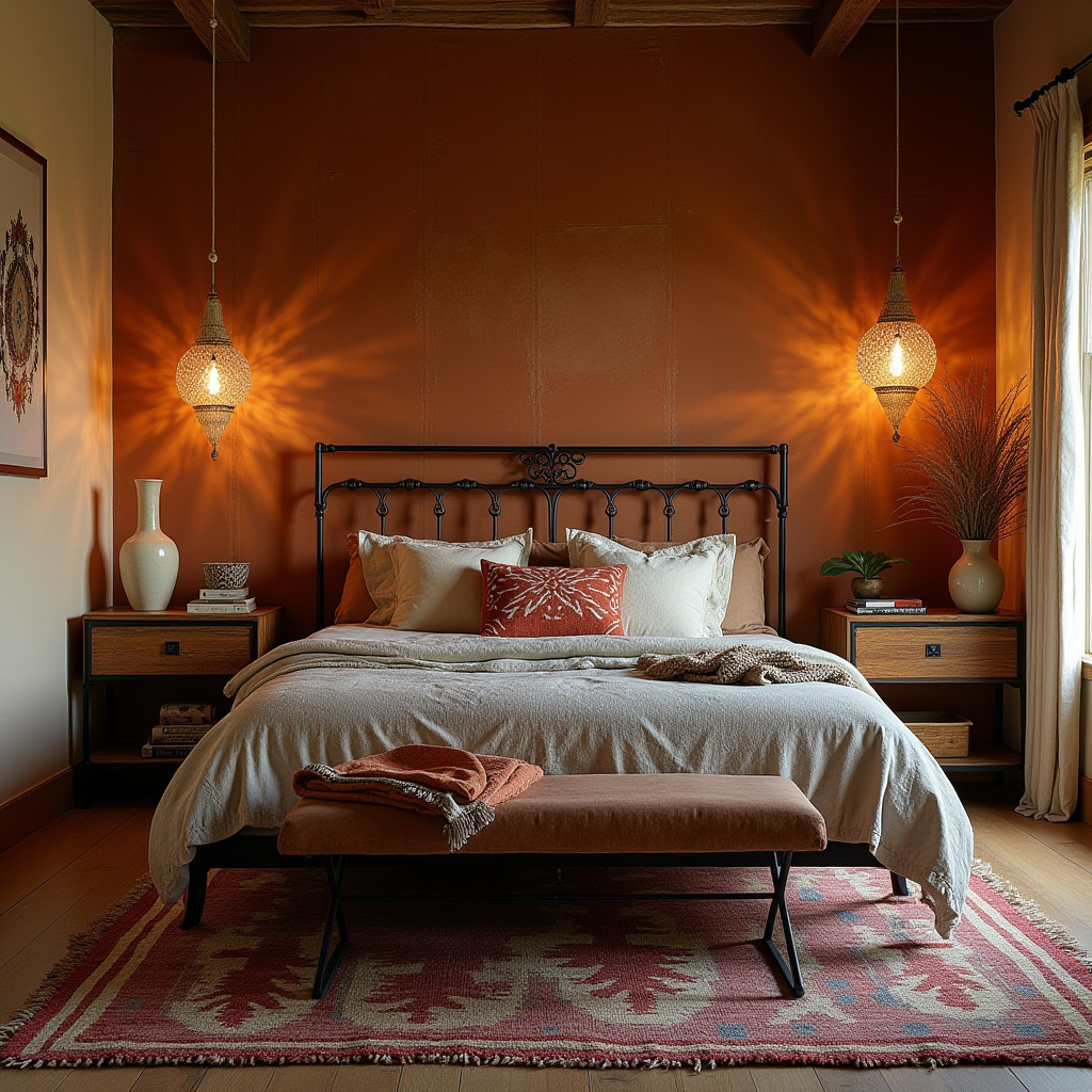 boho bedroom accent wall 10