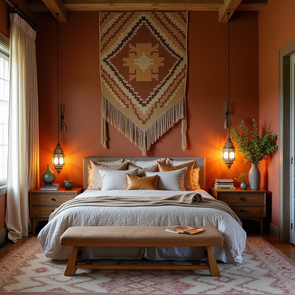 boho bedroom accent wall 4