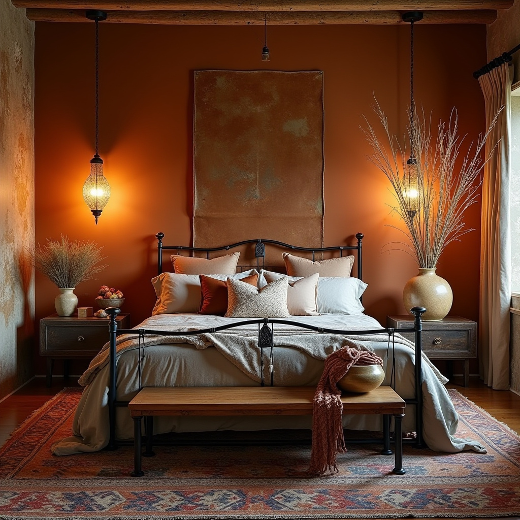 boho bedroom accent wall 9