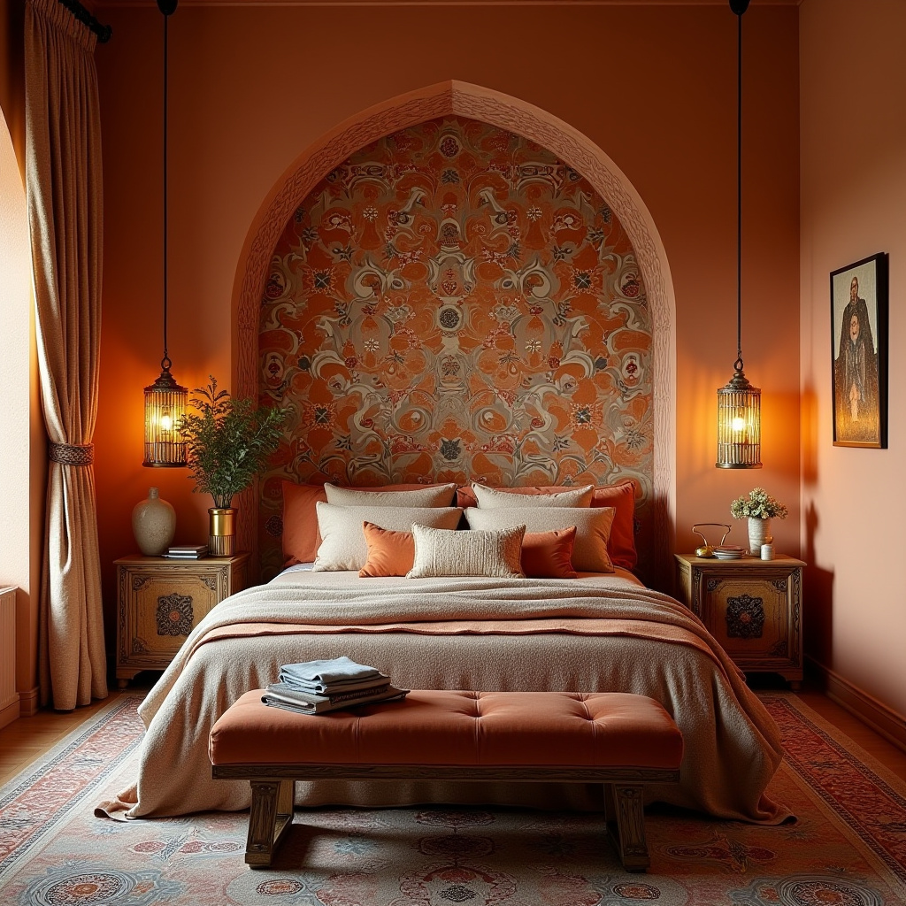 boho bedroom accent wall ideas 13