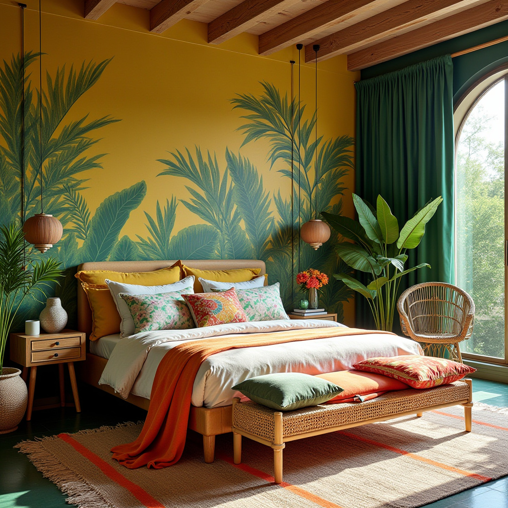 boho bedroom accent wall ideas 20