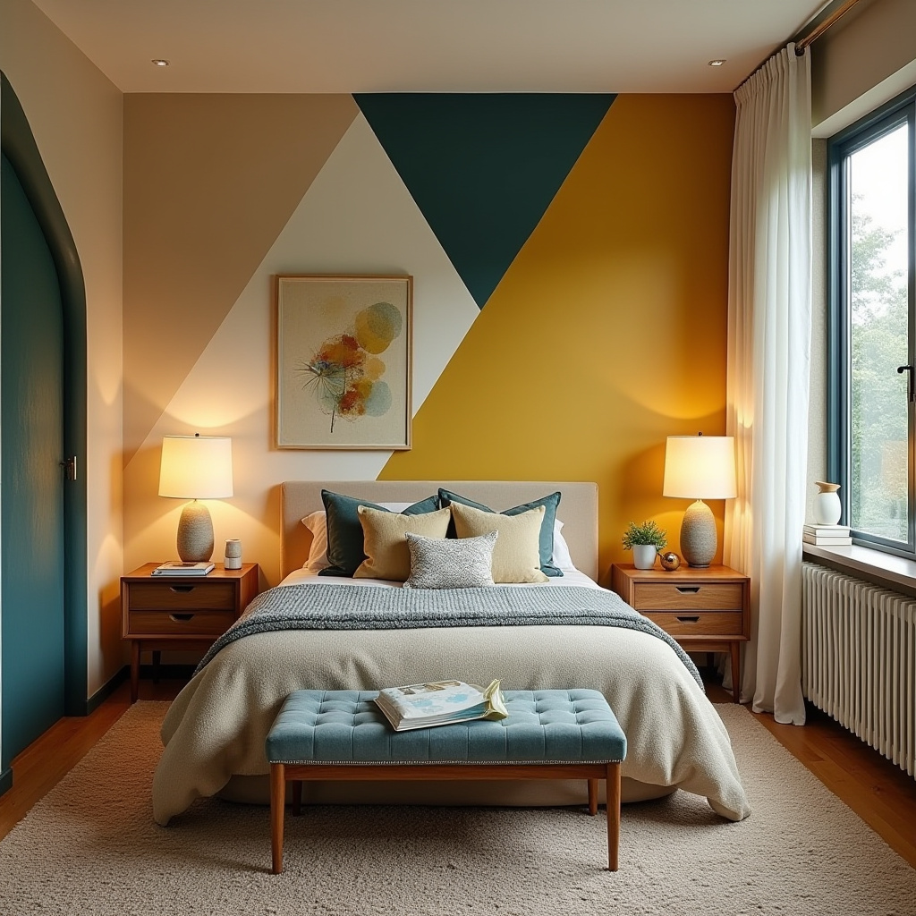 boho bedroom accent wall ideas 23