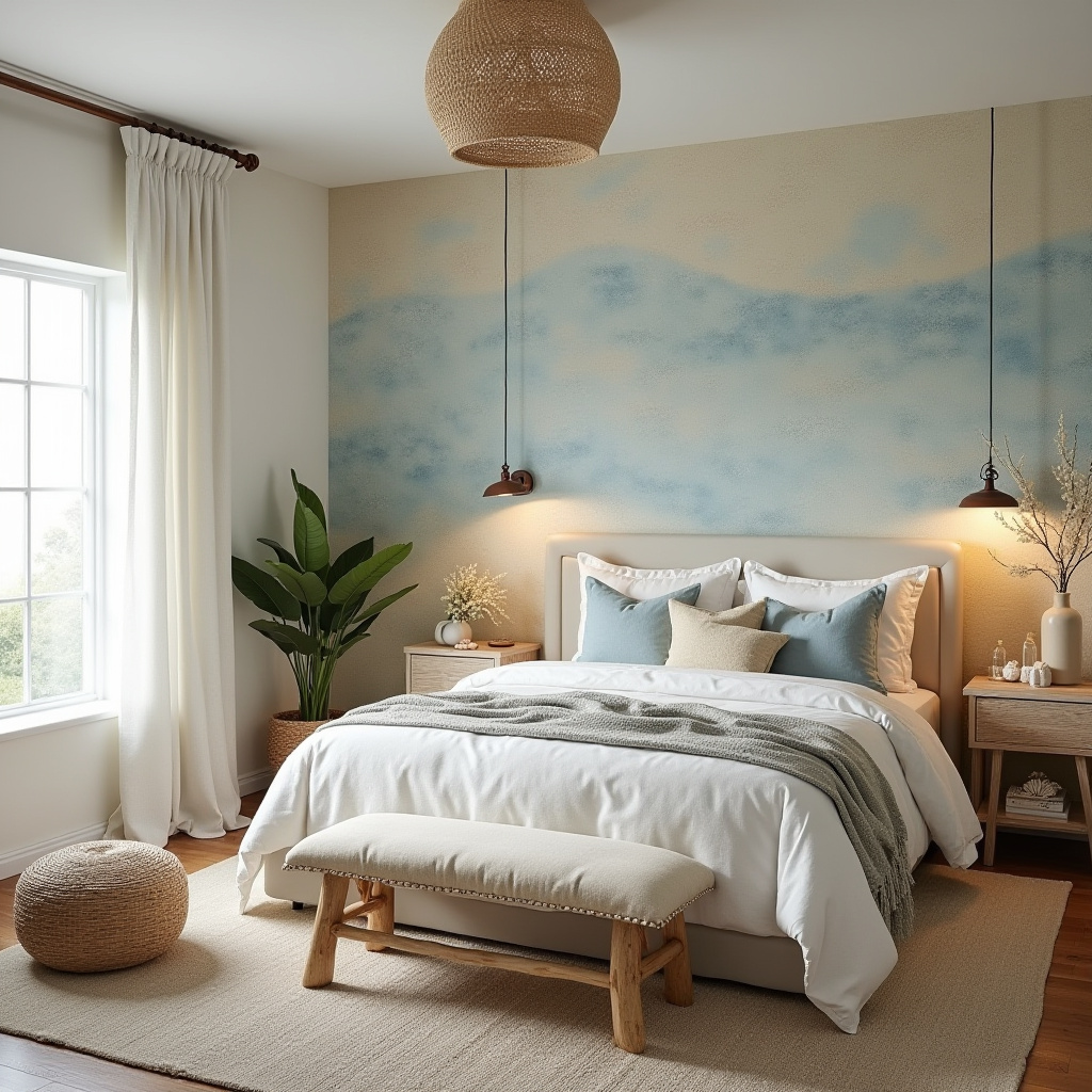 boho bedroom accent wall ideas 25