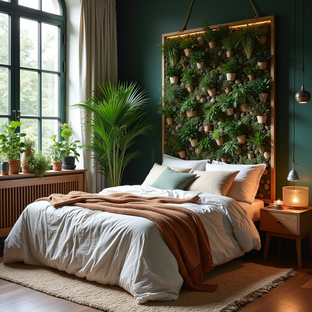 boho bedroom accent wall ideas 38