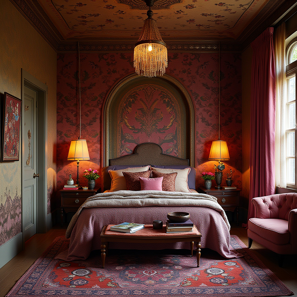 boho bedroom accent wall ideas 39