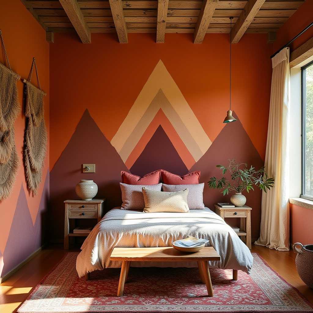 boho bedroom accent wall ideas 4