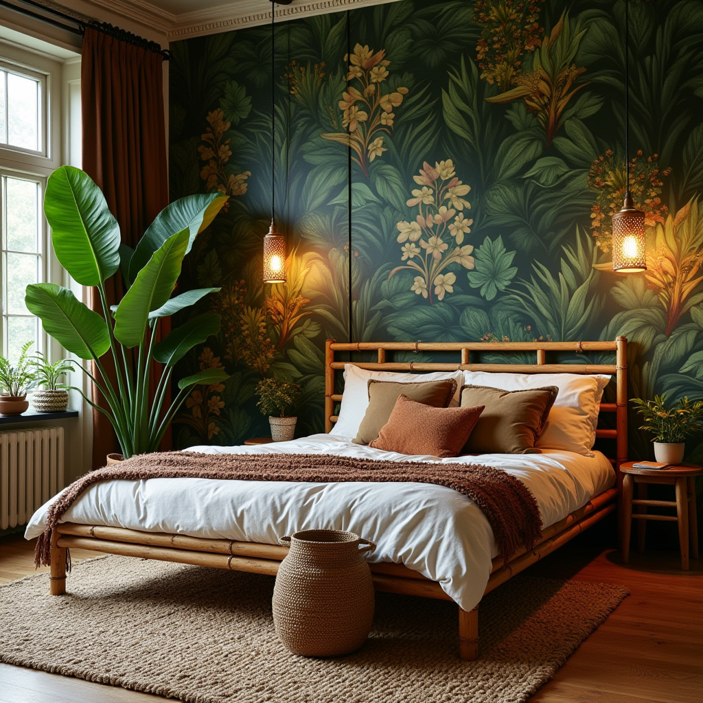 boho bedroom accent wall ideas 5