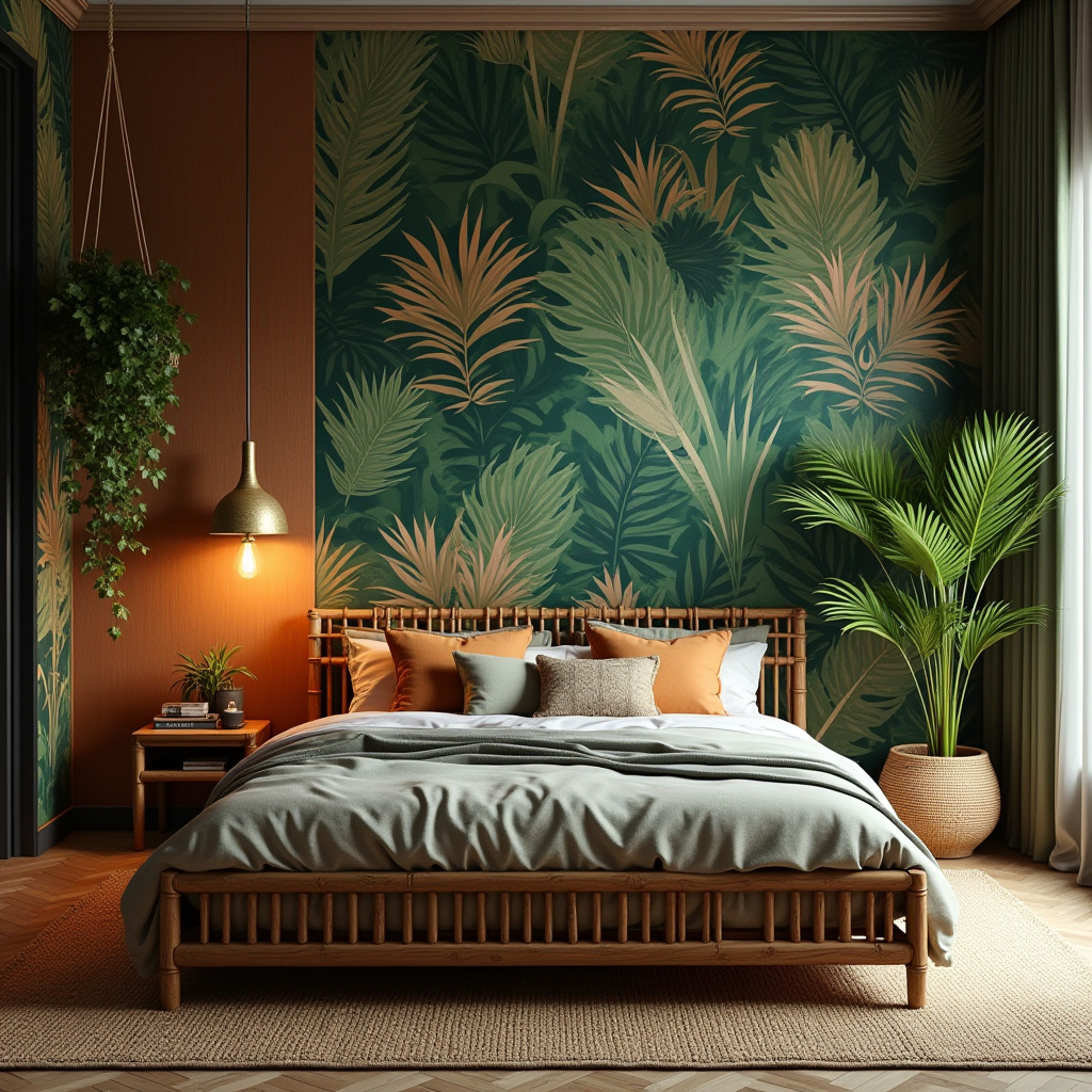 boho bedroom accent wall ideas 6