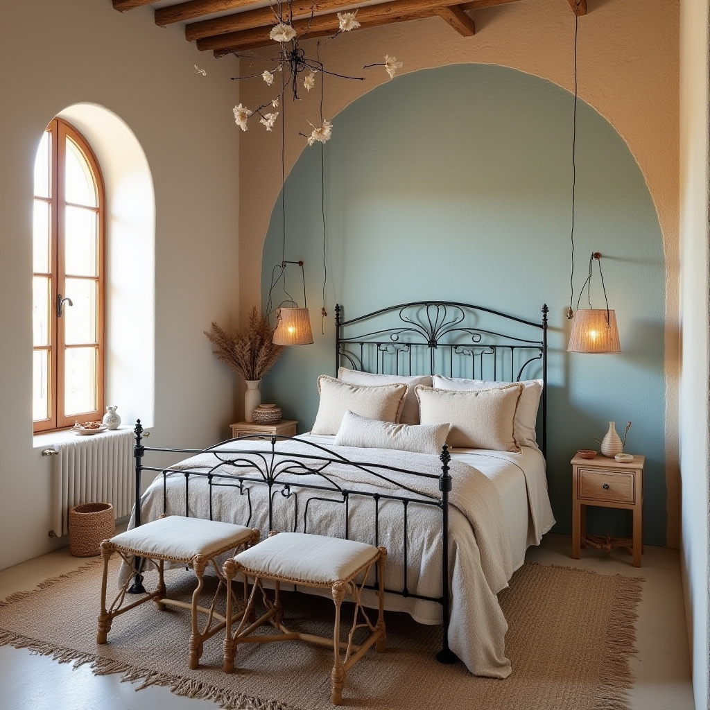 boho bedroom accent wall ideas 7
