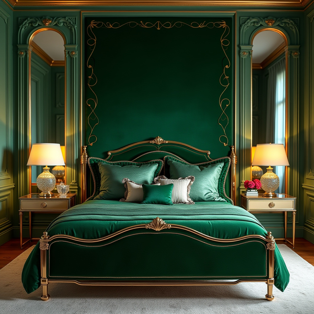 boho green bedroom accent wall 17