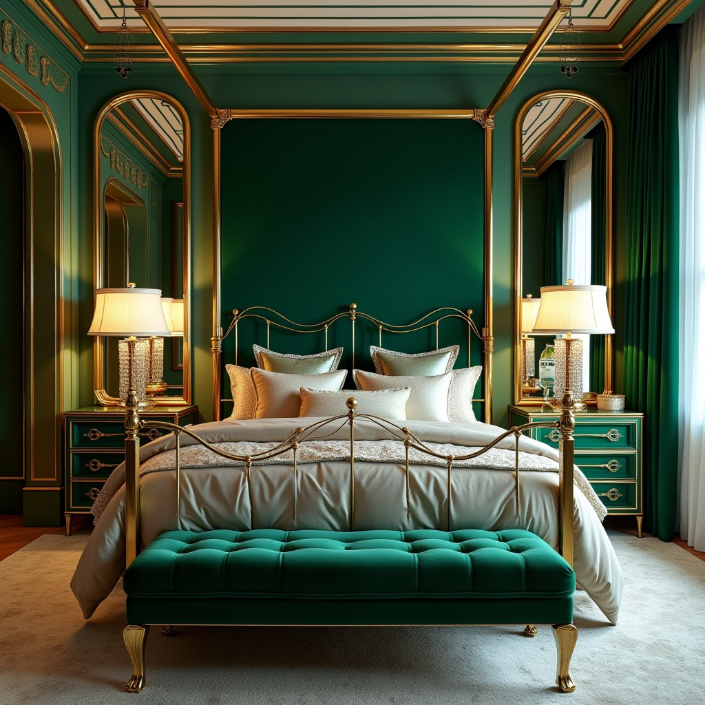 boho green bedroom accent wall 18