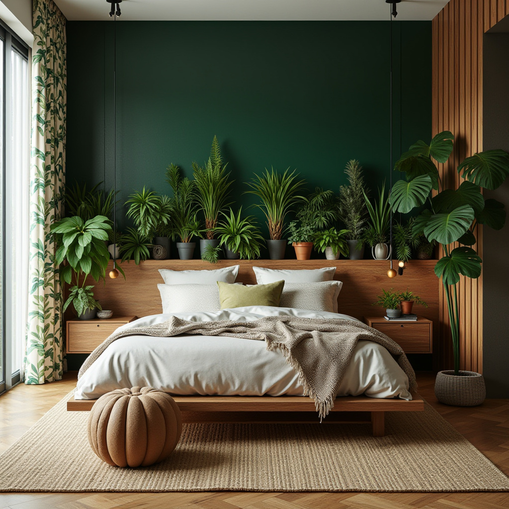 boho green bedroom accent wall 30