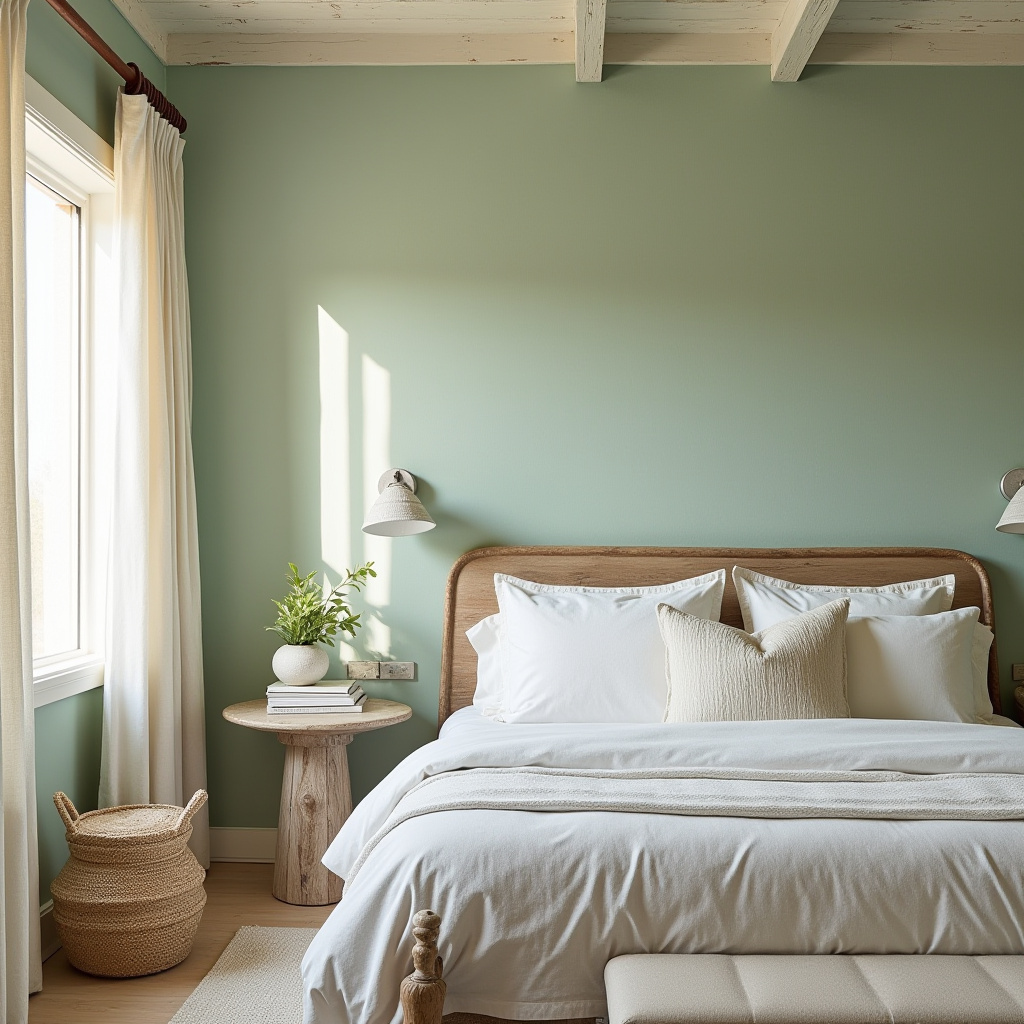 boho green bedroom accent wall 40