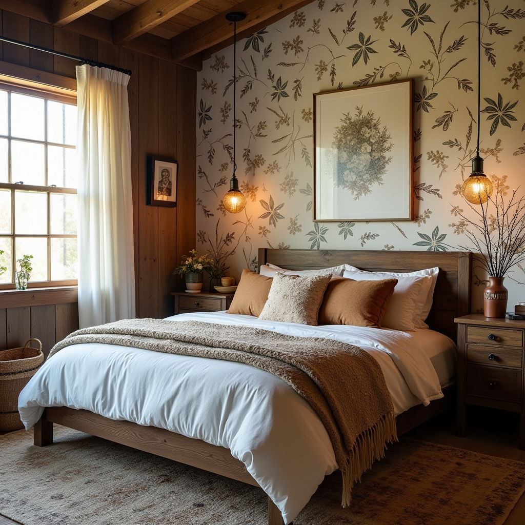 boho wallpaper bedroom accent wall 21