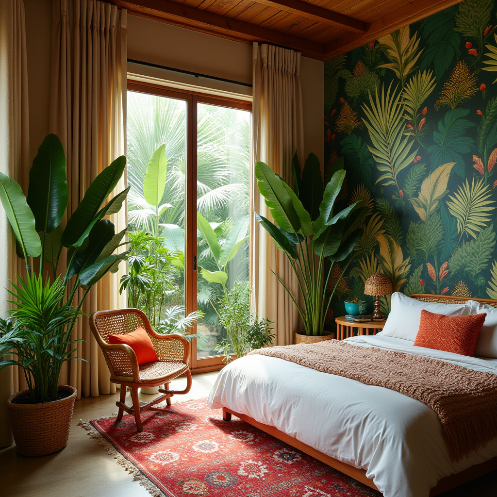 boho wallpaper bedroom accent wall 28