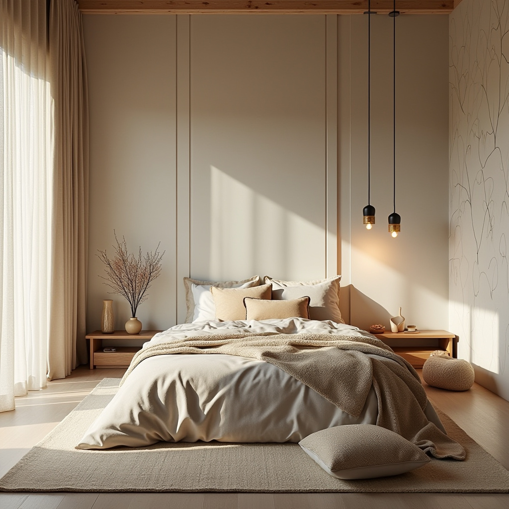 boho wallpaper bedroom accent wall 33