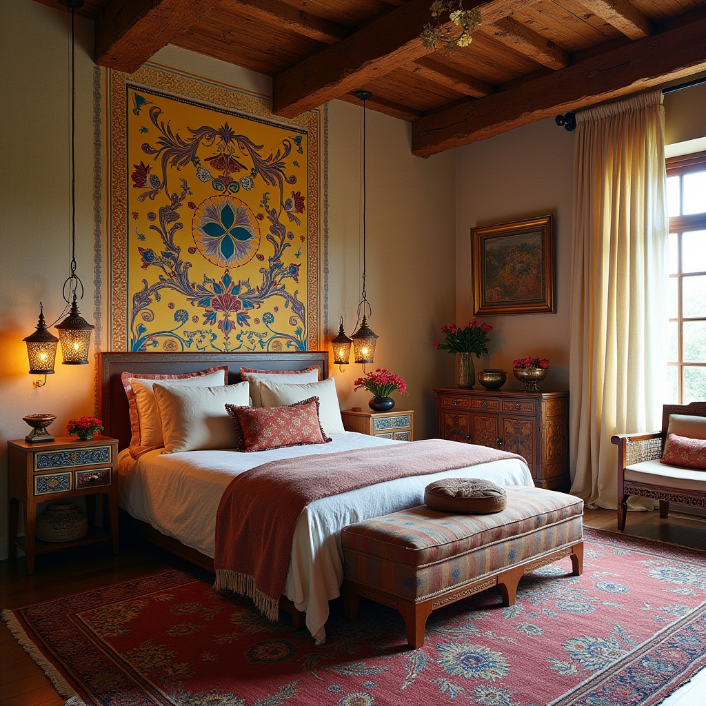 boho wallpaper bedroom accent wall 35