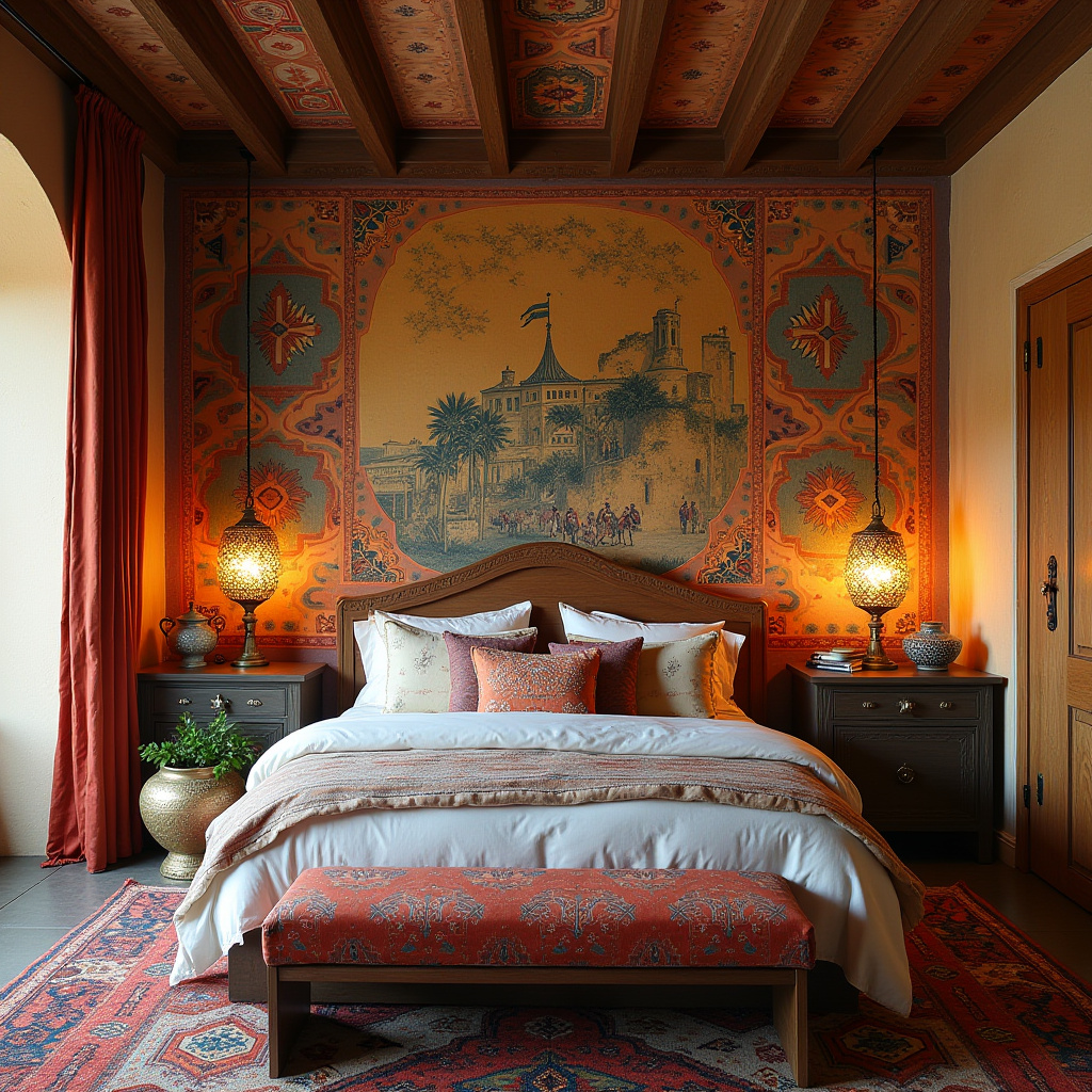 boho wallpaper bedroom accent wall 36