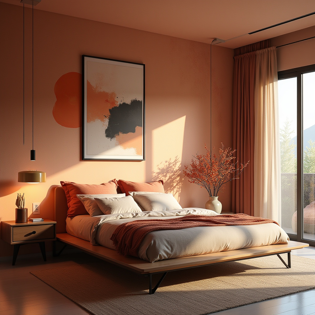 boho wallpaper bedroom accent wall 37