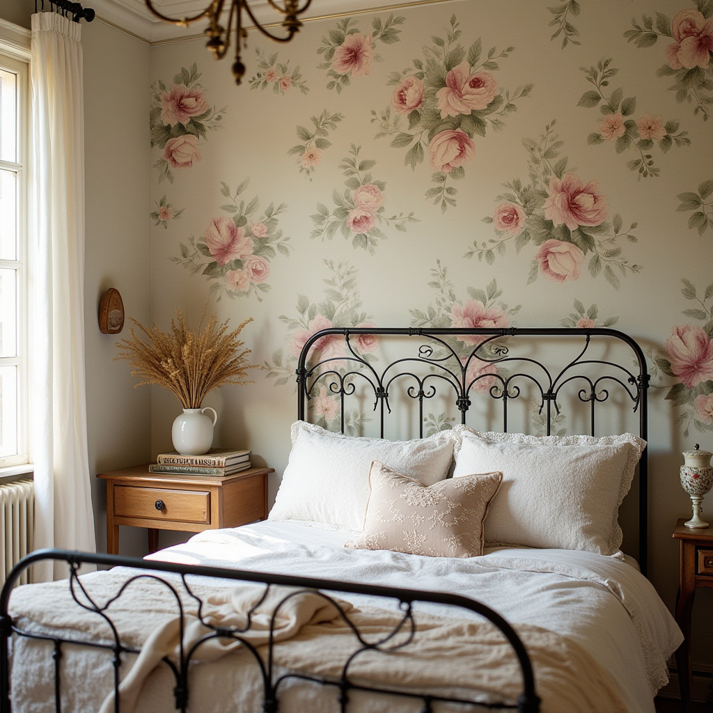 boho wallpaper bedroom accent wall 9