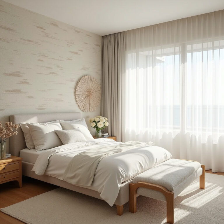 coastal bedroom accent wall wallpaper 1