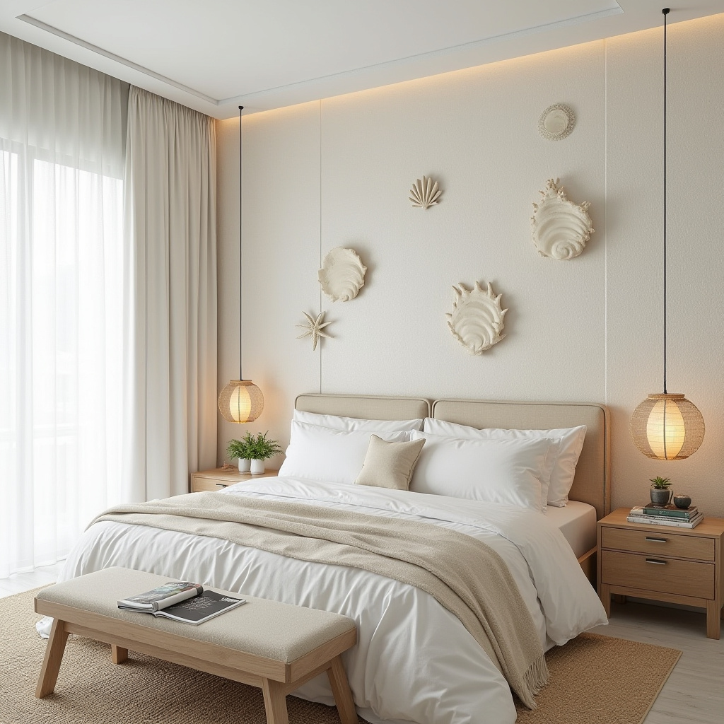 coastal bedroom accent wall wallpaper 2