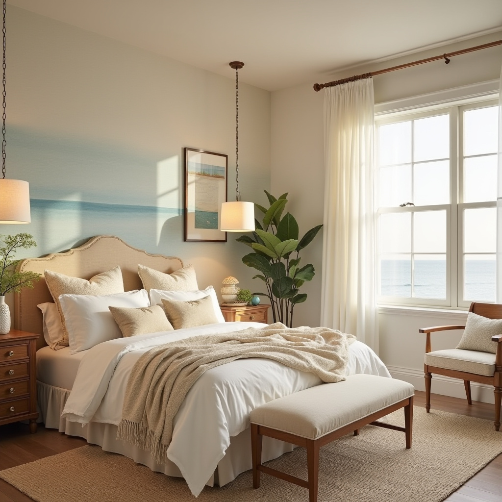 coastal bedroom accent wall wallpaper 33