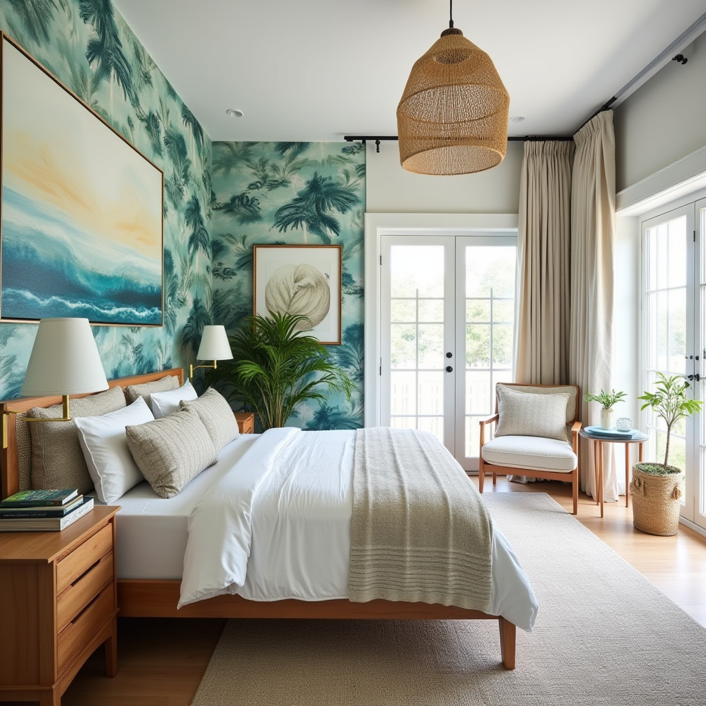 coastal bedroom accent wall wallpaper 9