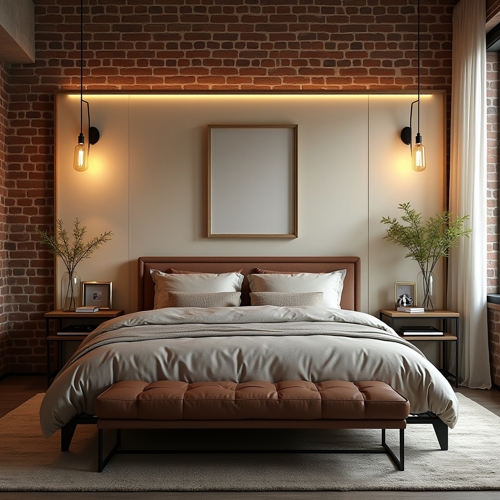cream bedroom accent wall 13