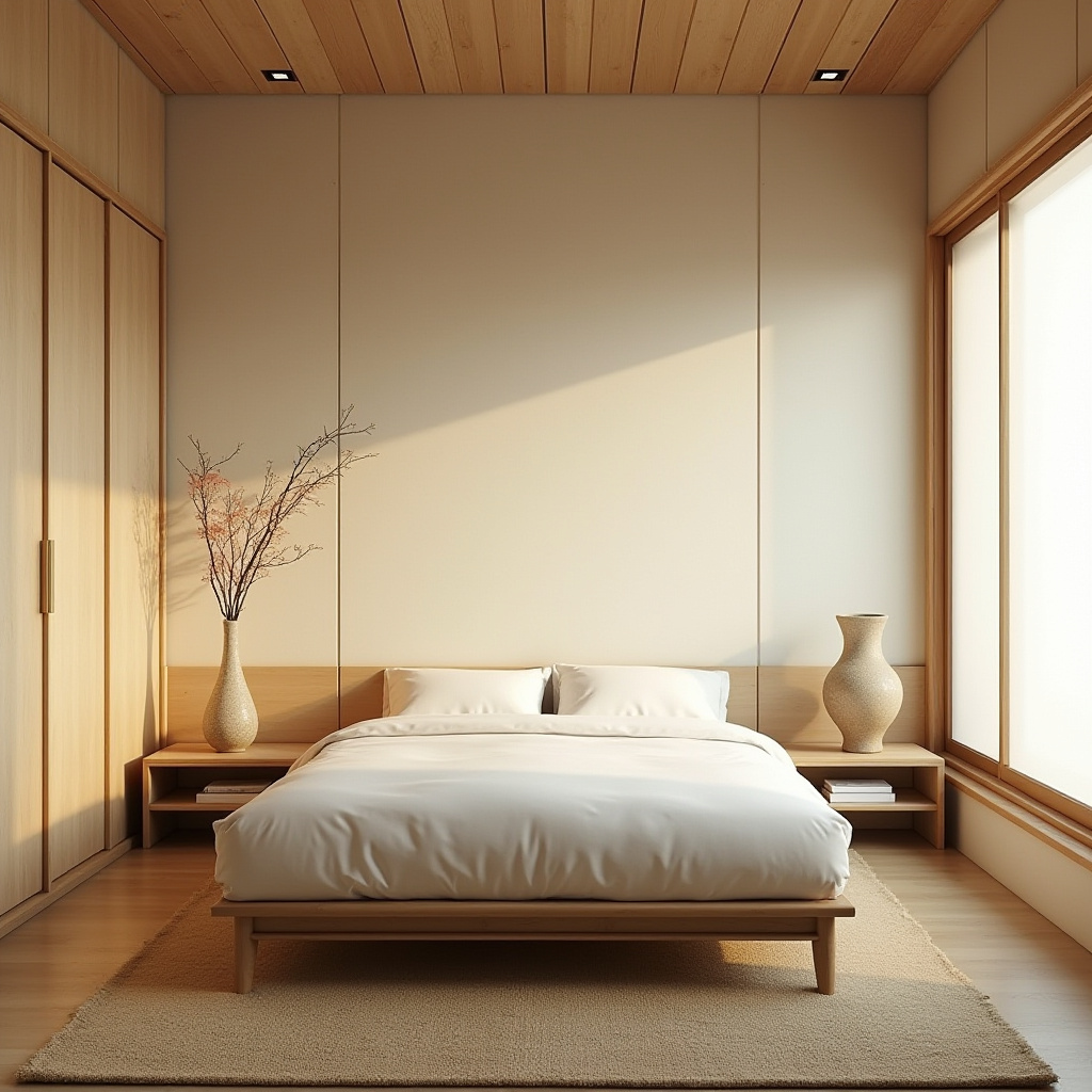 cream bedroom accent wall 17