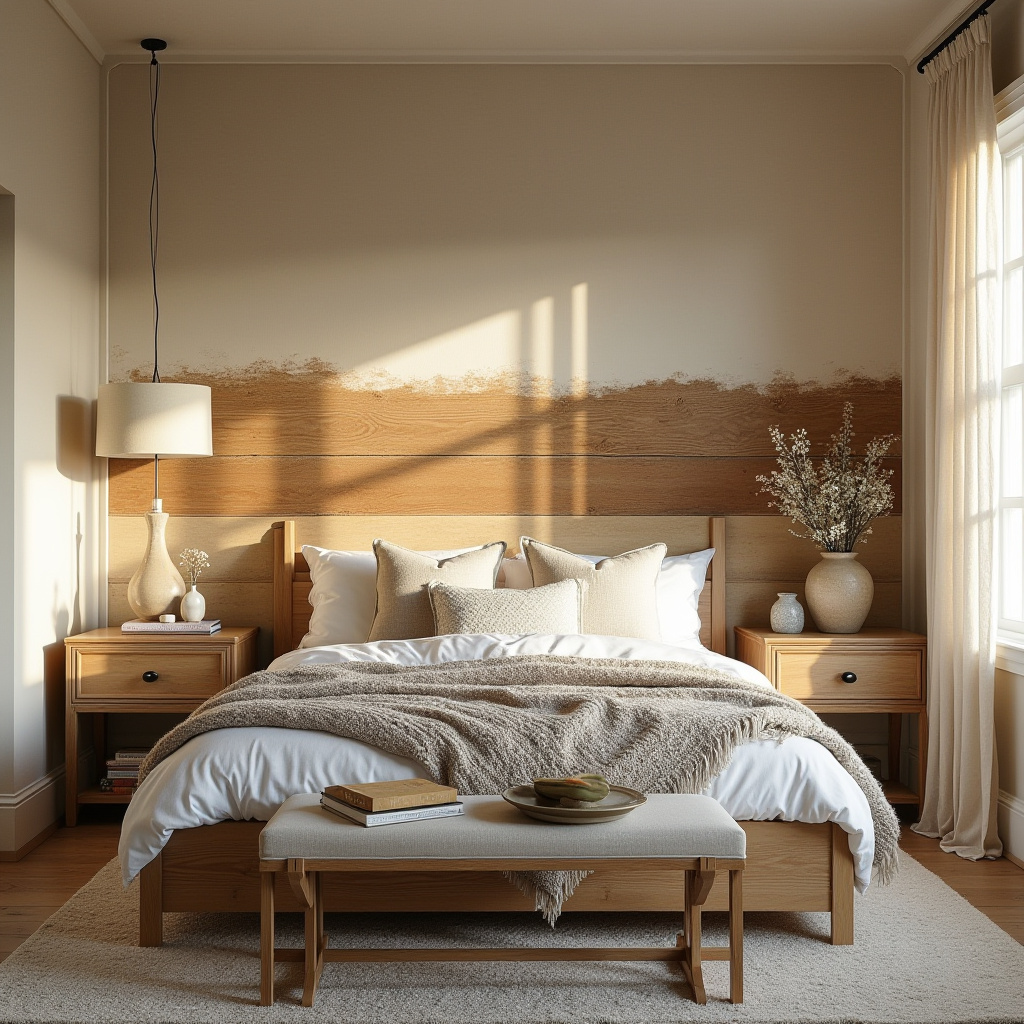 cream bedroom accent wall 23