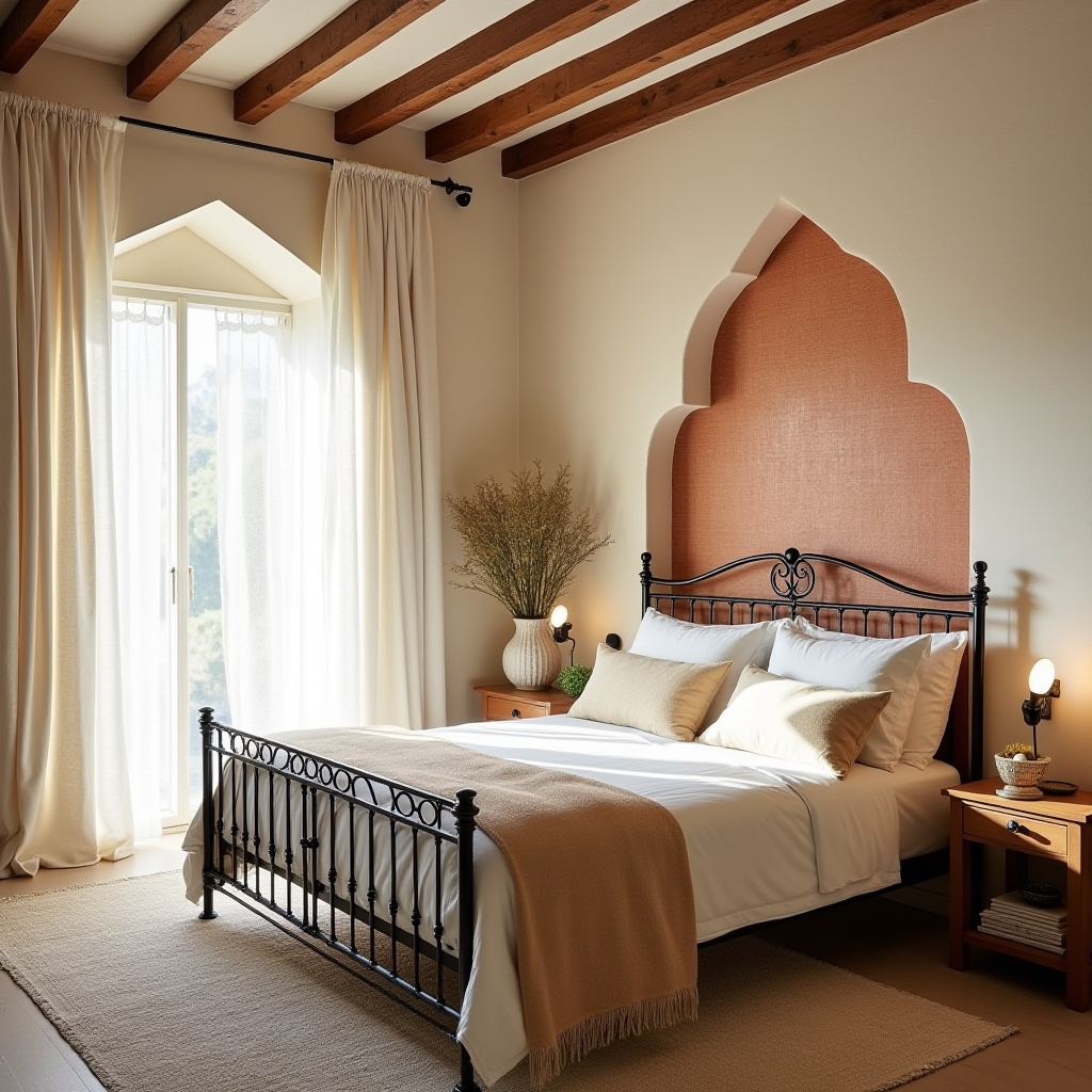 cream bedroom accent wall 25