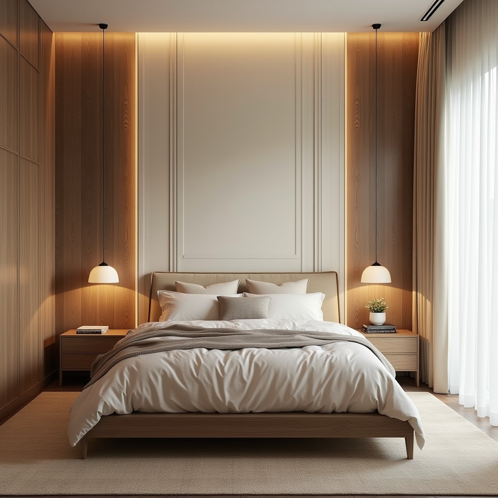 cream bedroom accent wall 3