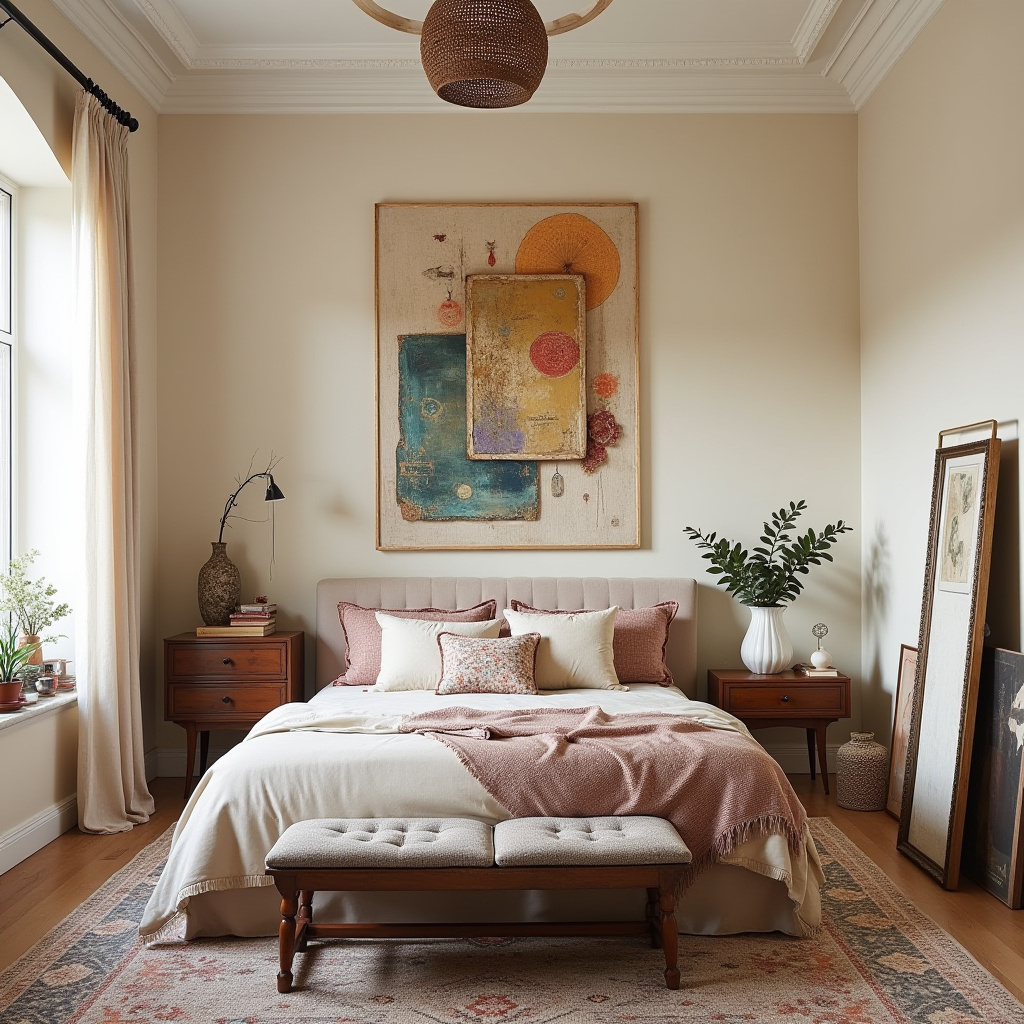 cream bedroom accent wall 38