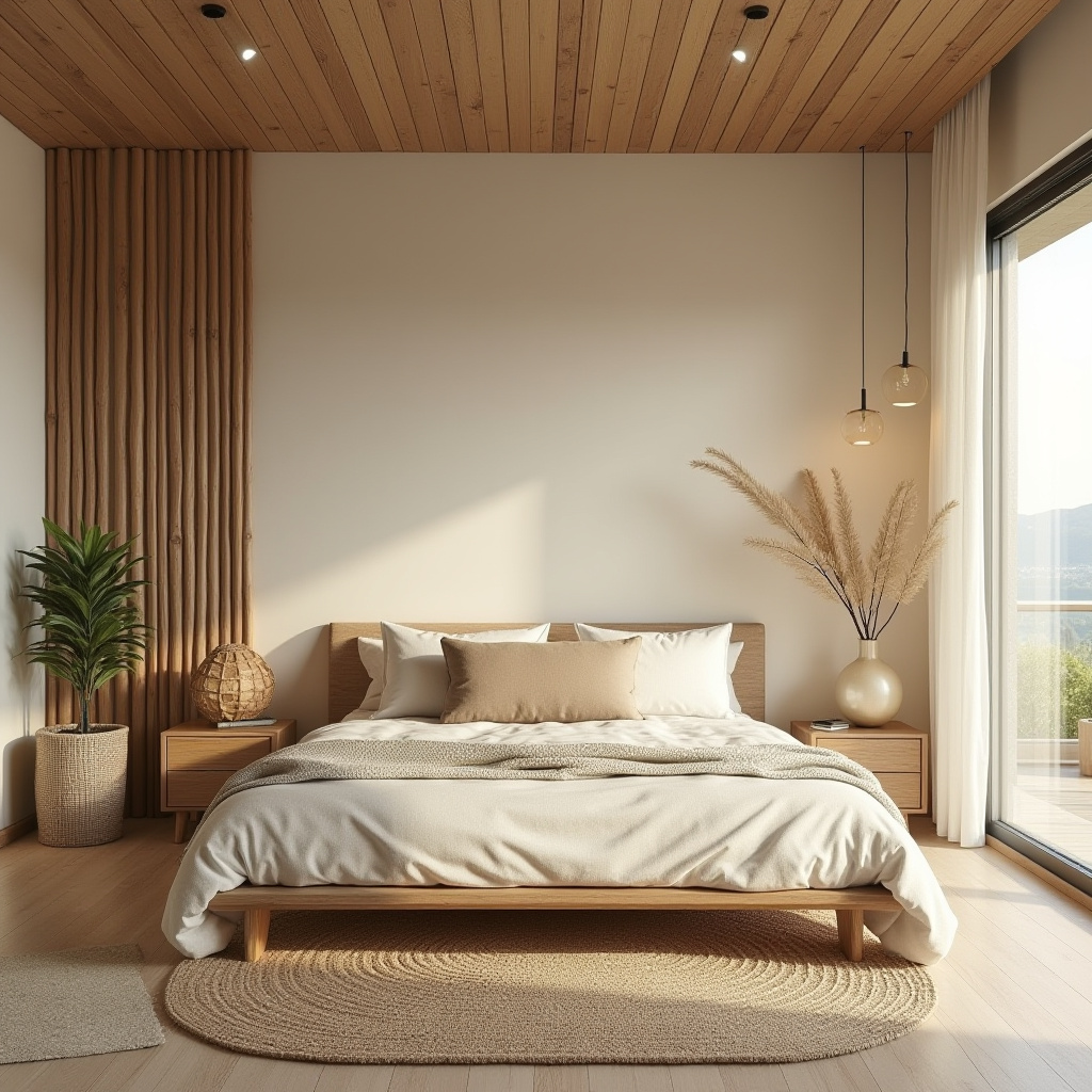 cream bedroom accent wall 39