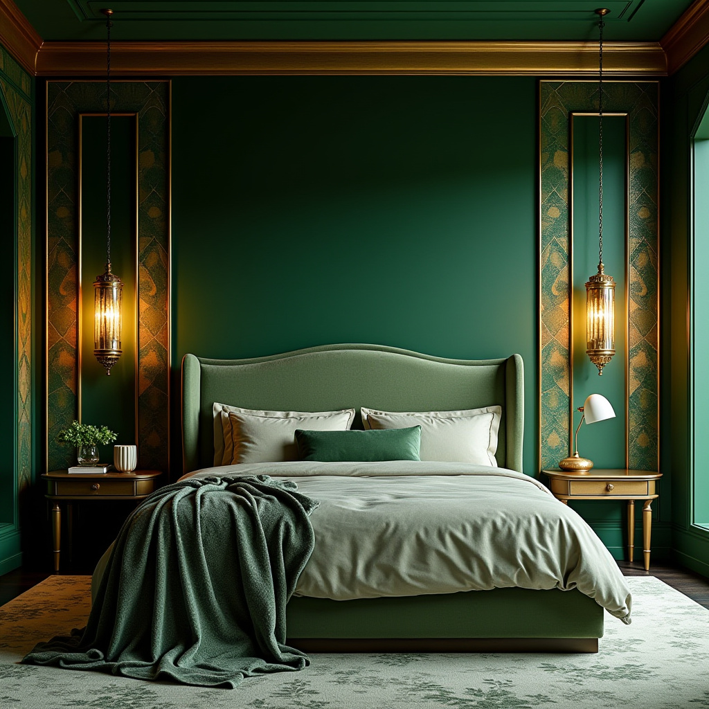 deep green bedroom accent wall 15