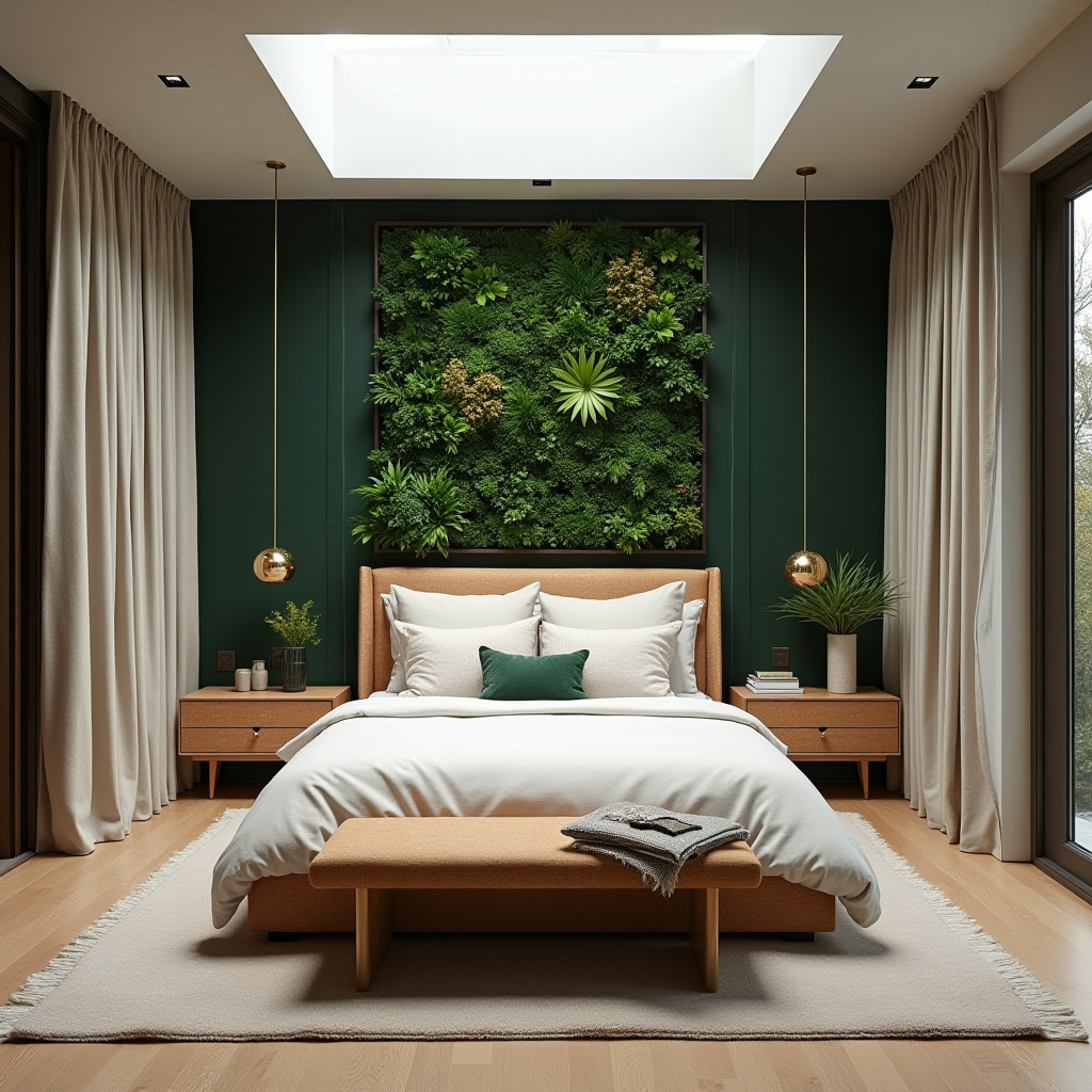deep green bedroom accent wall 23