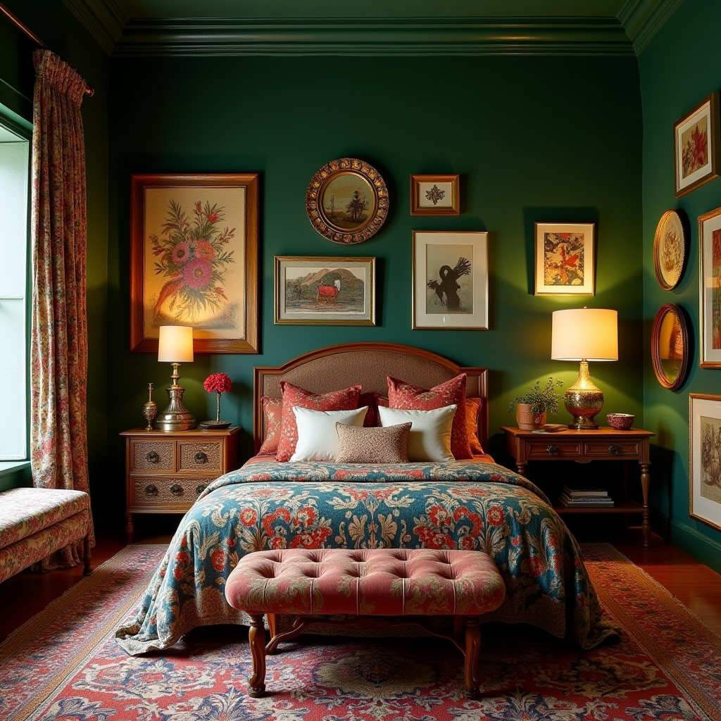 deep green bedroom accent wall 29