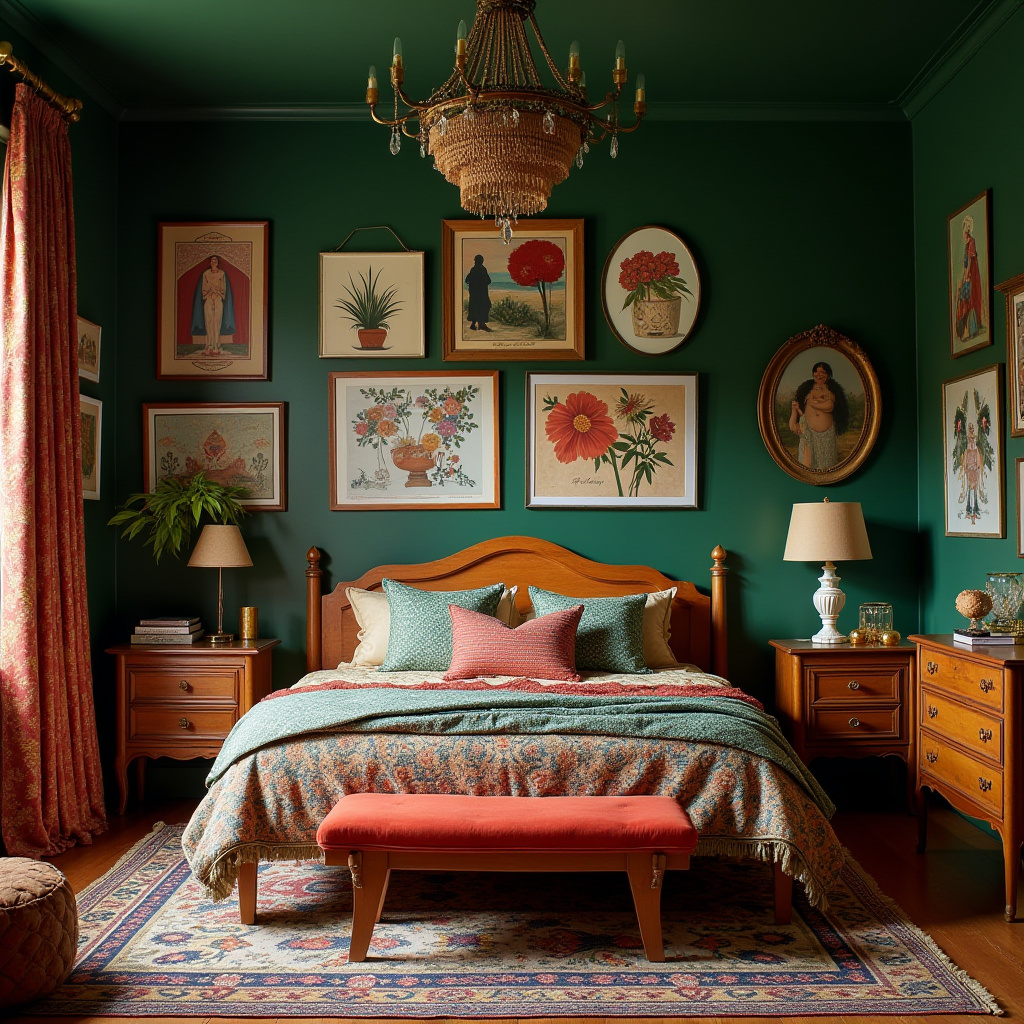 deep green bedroom accent wall 30