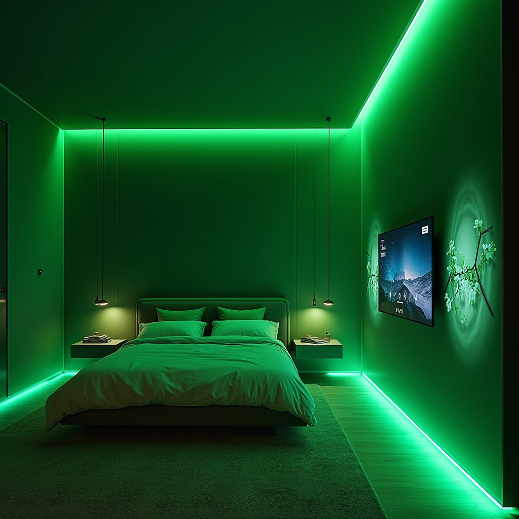 deep green bedroom accent wall 31