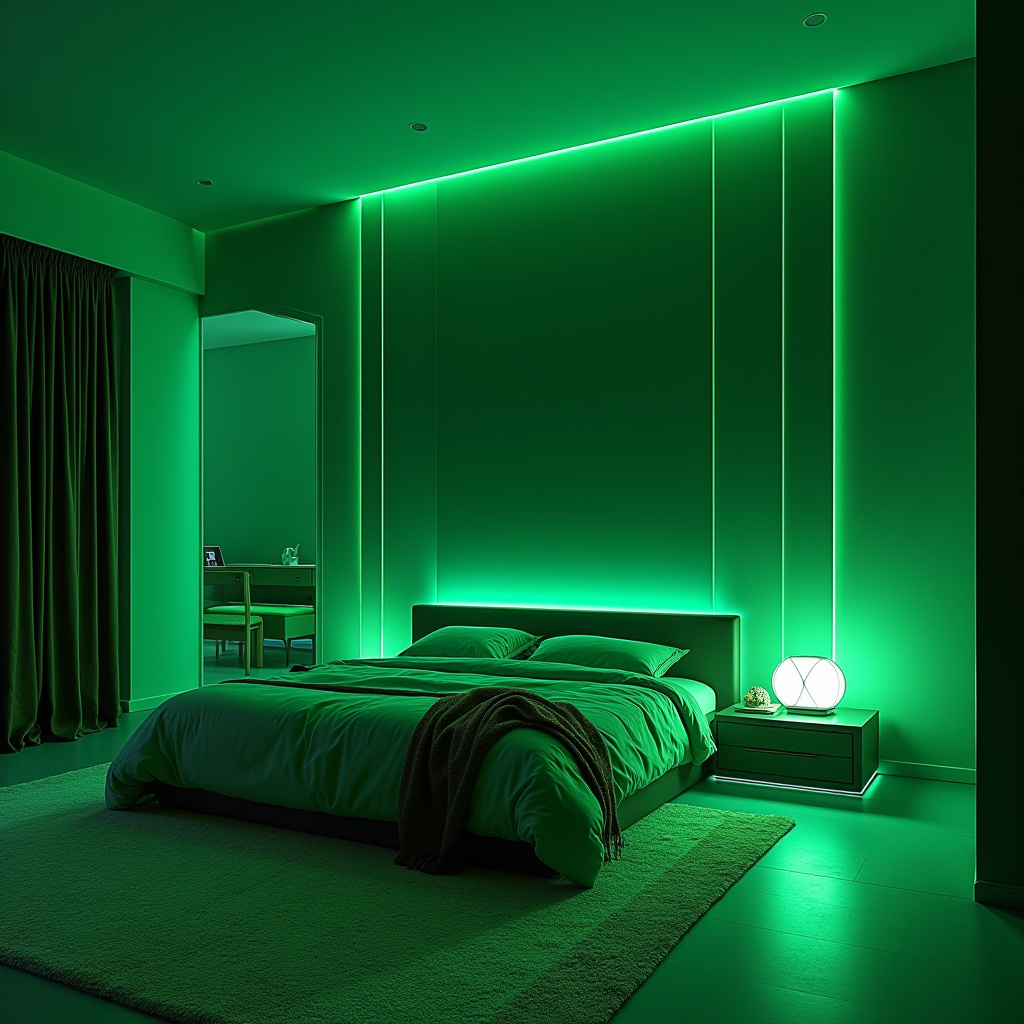 deep green bedroom accent wall 32