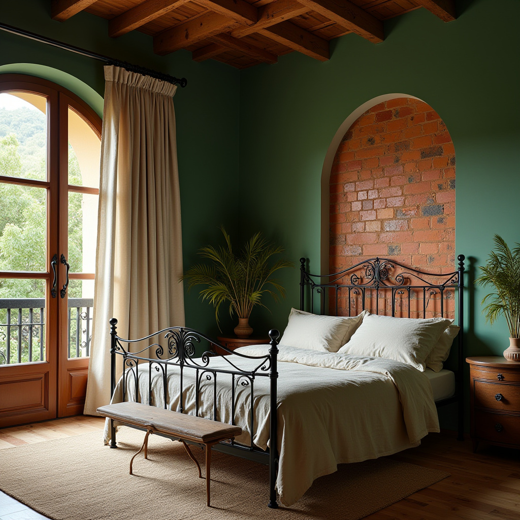 deep green bedroom accent wall 33